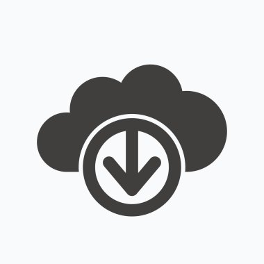 Bulut simgesinden indirin. Veri depolama işareti.