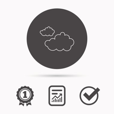 Bulutlu simgesi. Bulutlu hava işareti.