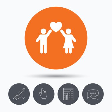 Çift simgesi tr. Geleneksel genç aile işareti.