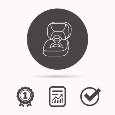 Nişan yüzüğü simgesi. Mücevher kutusu işareti.