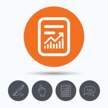 Rapor dosya simgesi. Belge sayfası istatistikleri ile.
