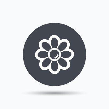 Çiçek simgesi. Çiçekçi bitki yaprakları işareti ile.