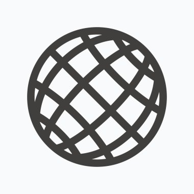 Küre simgesi. Dünya ya da Internet işareti.