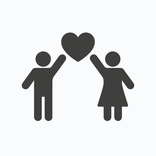 Icono de amor de pareja. Señal familiar joven tradicional . — Vector de stock