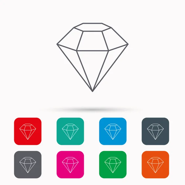 Icono de diamante. Signo de gema brillante . — Vector de stock