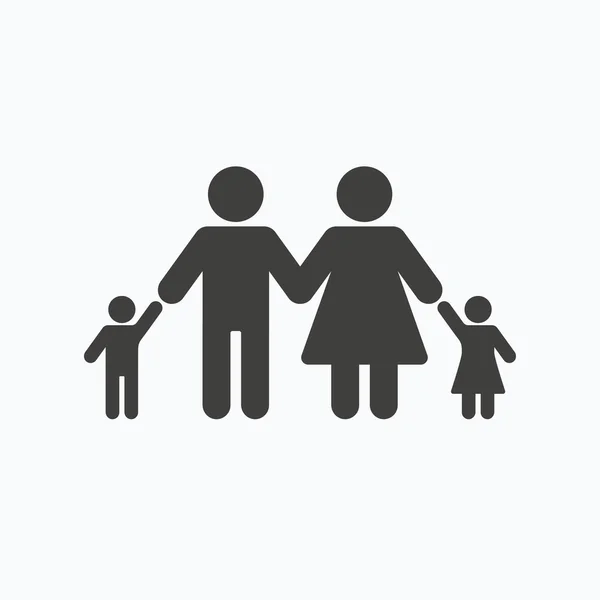 Familiensymbole. Vater, Mutter und Kind unterschreiben. — Stockvektor