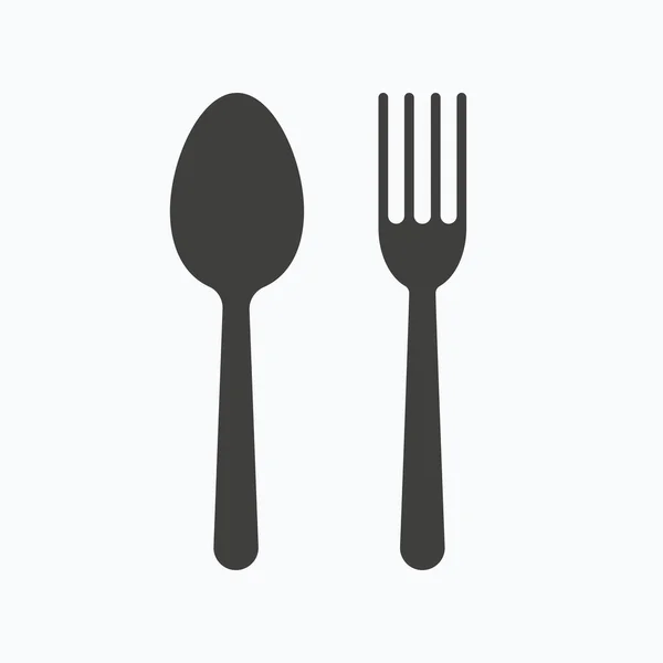 Mat ikoner. Gaffel och sked tecken. — Stock vektor