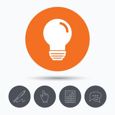 Ampul simgesi. Lamba aydınlatma işareti.