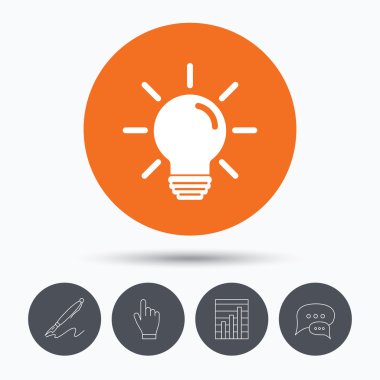 Ampul simgesi. Lamba aydınlatma işareti.