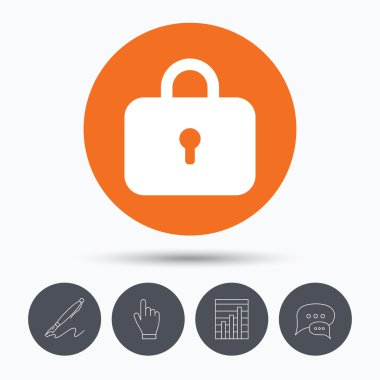 Kilit simgesi. Gizlilik soyunma işareti.