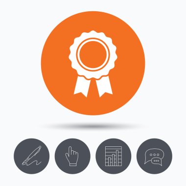 Madalya simgesi. Kazanan ödül amblemi işareti.