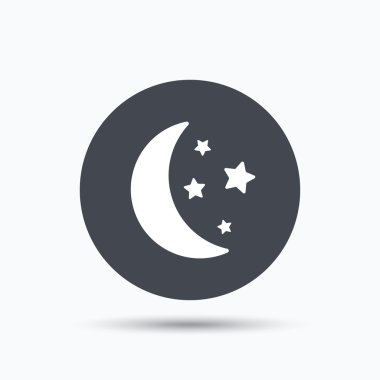 Ay ve yıldız simgesi. Gece uyku işareti.