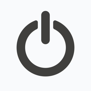 Açık, kapalı güç simgesi. Enerji geçiş işareti.