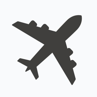 Uçak simgesi. Uçuş taşıma işareti.