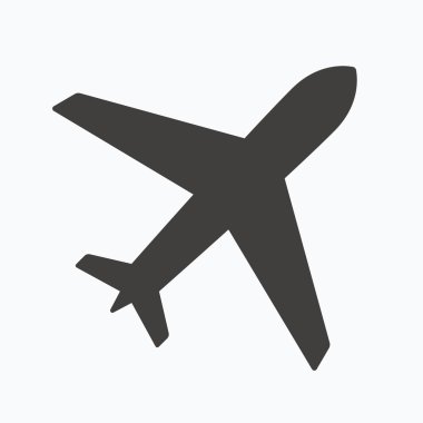 Uçak simgesi. Uçuş taşıma işareti.