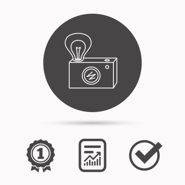 Retro fotoğraf kamera simgesi. Fotoğrafçı ekipman.