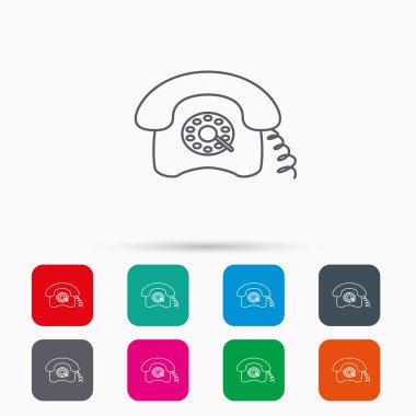 Retro telefon simgesi. Eski telefon işareti.