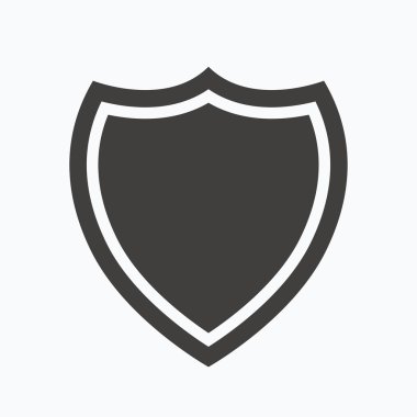 Kalkan koruma simgesi. Savunma ekipman işareti.