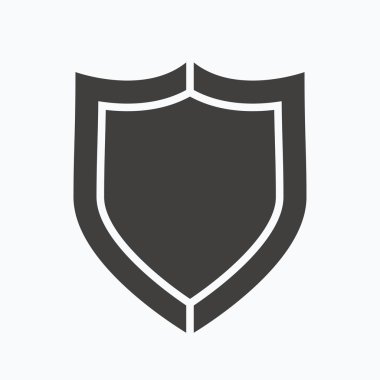 Kalkan koruma simgesi. Savunma ekipman işareti.