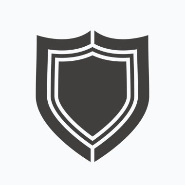 Kalkan koruma simgesi. Savunma ekipman işareti.