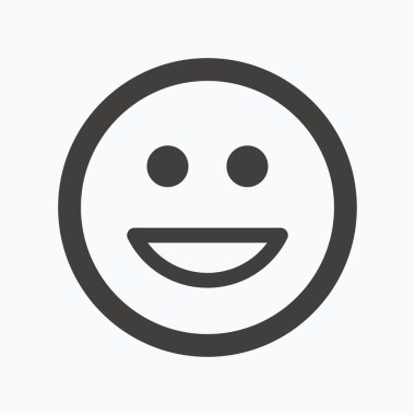 Mutlu gülümseme simgesi. Smiley kahkaha ifade işareti.