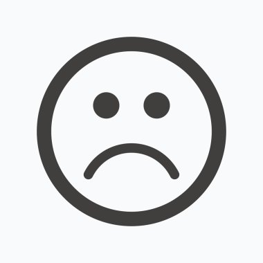 Üzgün smiley simgesi. Kötü geribildirim işareti.