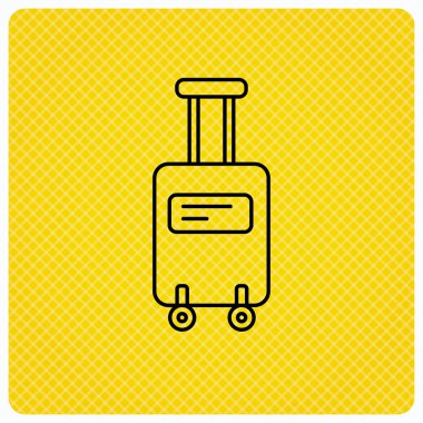 Bavul tekerlekleri simgesi olan. Seyahat Bagaj işareti.