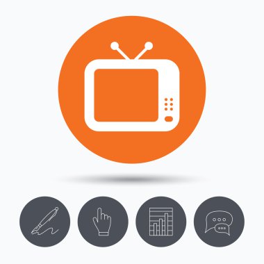 TV simgesi. Retro televizyon işareti.