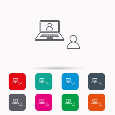 Görüntülü sohbet simgesi. Webcam sohbet işareti.