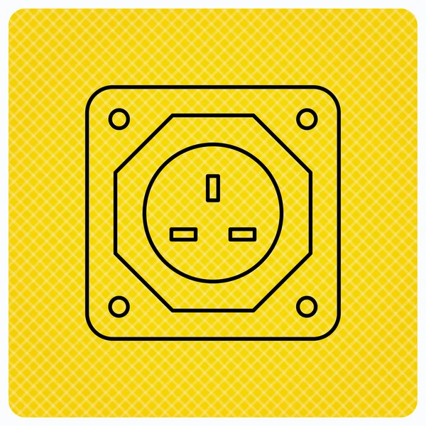 UK socket icon. Electricity power adapter. — Stock Vector