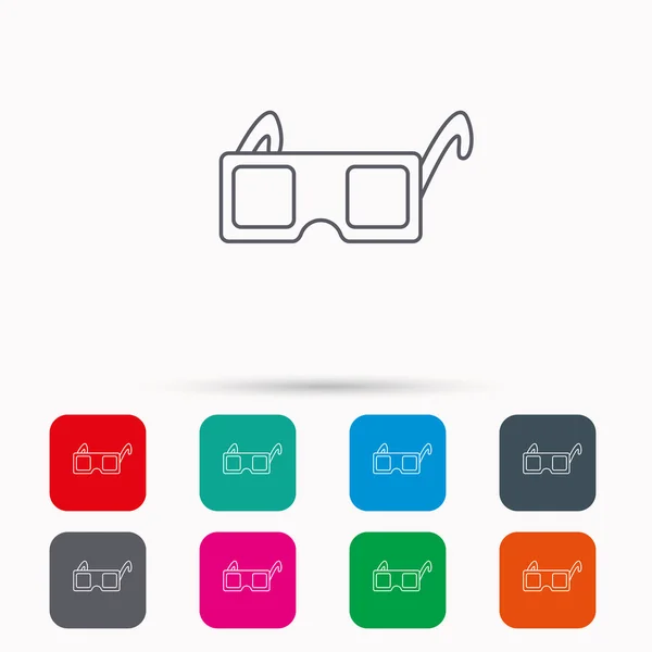 3D glasses icon. Cinema technology sign. — Stock Vector