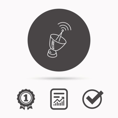 Anten simgesi. Sputnik uydu işareti.