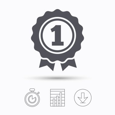 Ödül madalya simgesi. Kazanan amblemi işareti.