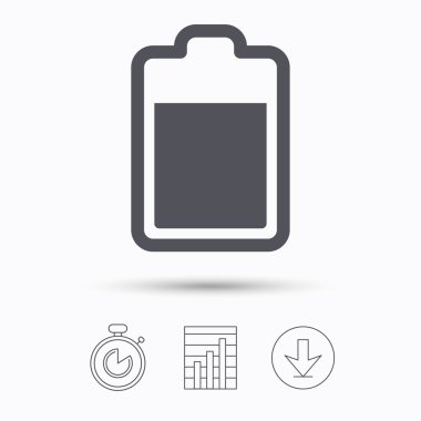 Pil güç simgesi. Akümülatör işareti şarj.