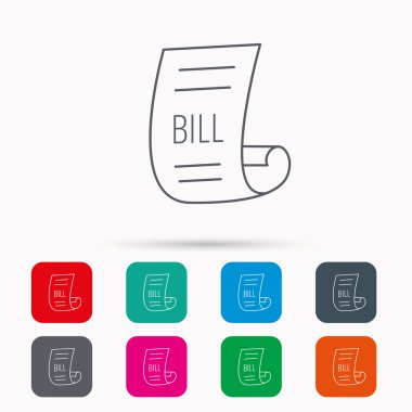 Bill simgesi. Belge işareti ödemek.