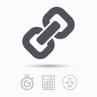 Zincir simgesi. Internet web köprü işareti.