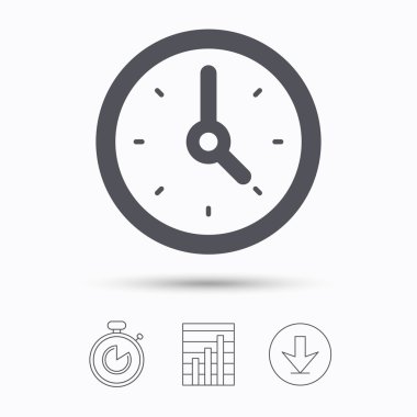 Saat simgesi. Makineyle ilgili seyretmek işareti.