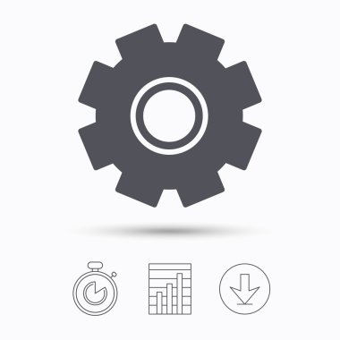 Dişli simgesini. Onarım hizmeti işareti.