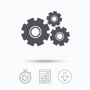 Cogwheels simgesi. Onarım hizmeti işareti.