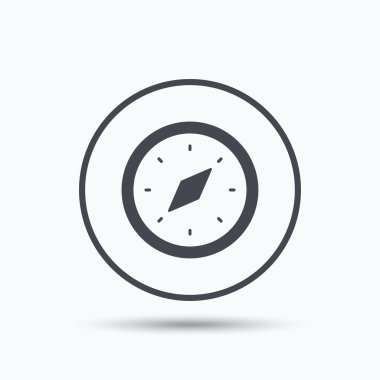 Pusula simgesini. Navigasyon cihazı işareti.