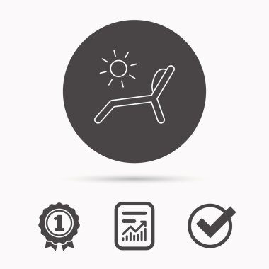 Şezlong simgesi. Plaj şezlong işareti.