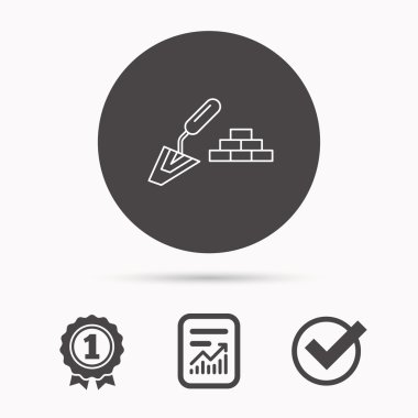 Bitirme simgesi. Tuğla işareti spatula.