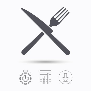 Çatal ve bıçak simgeler. Çatal bıçak takımı işareti.