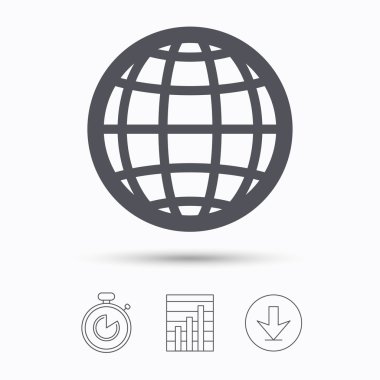 Küre simgesi. Dünya ya da Internet işareti.