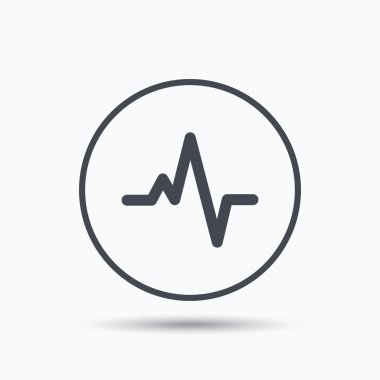 Kalp atışı simgesi. Kardiyoloji sembolü.