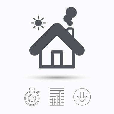 Ev simgesini. Ev bina oturum.