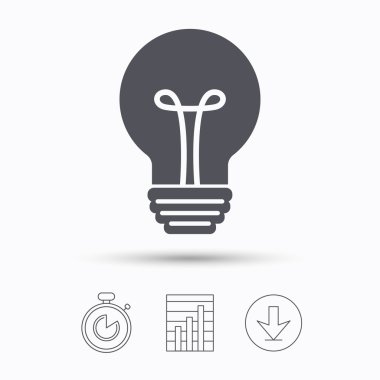 Ampul simgesi. Lamba aydınlatma işareti.