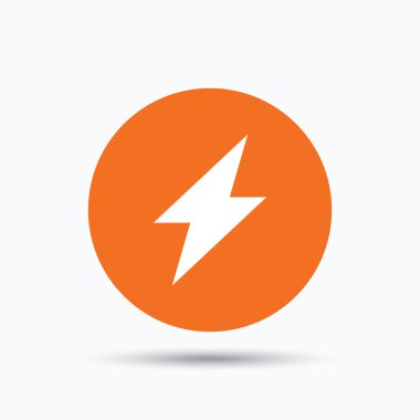Yıldırım ikonuna. Elektrik enerji güç işareti.