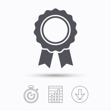 Madalya simgesi. Kazanan ödül amblemi işareti.