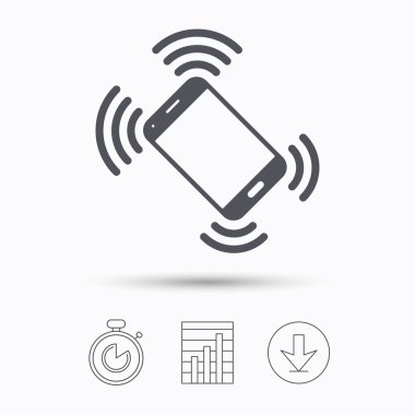 Akıllı telefon arama simgesi. Hareket eden telefon.